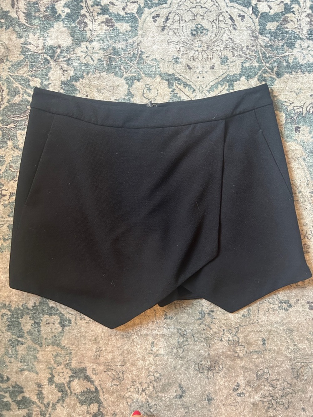 Lord & Taylor Black Women's Wrap-Front Skort